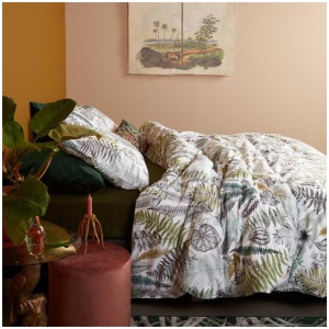 At Home Primeval Green Quilt Cover Set King