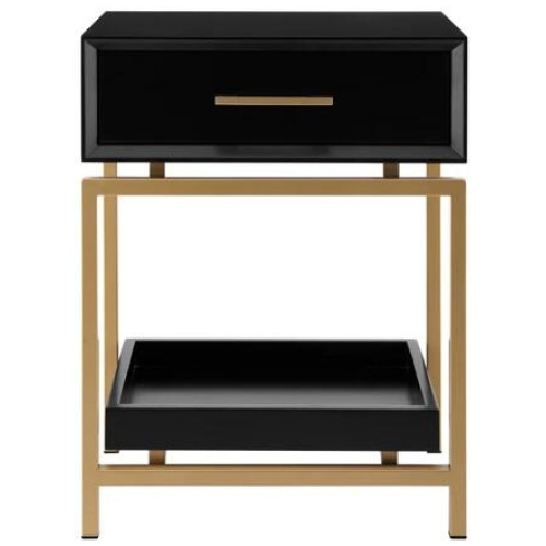 Bailey Bedside Nightstand Side Table - Black - Black