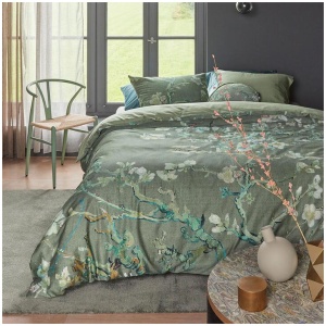 Bedding House Blossoming Green Cotton Sateen Quilt Cover Set Queen