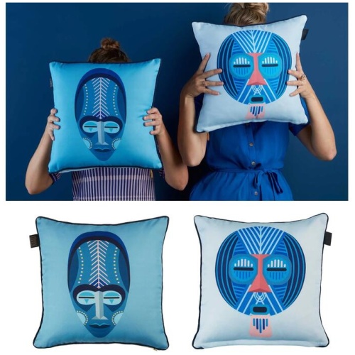 Bedding House Mascarade Blue Filled Square Cushion