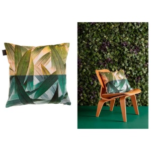 Bedding House Tropical Flora Green Quality Design Filled Polyester Cotton Cushion 45 x 45 cm