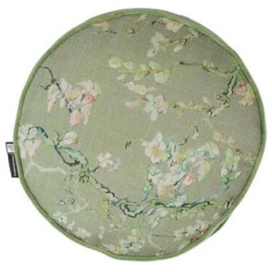 Bedding House Van Gogh Blossom Sage Round Filled Cushion 40cm Diameter
