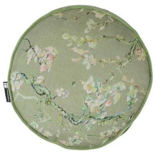 Bedding House Van Gogh Blossom Sage Round Filled Cushion 40cm Diameter