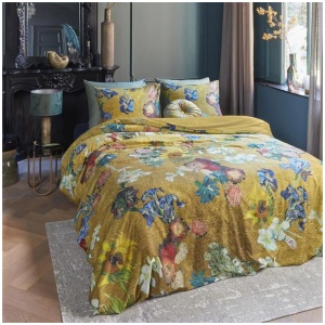 Bedding House Van Gogh Partout des Fleurs Gold Cotton Sateen Quilt Cover Set Queen