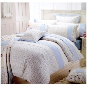 Belmondo Belmondo 225TC Ashby Rose Blue Quilt Cover Set KING