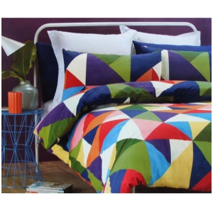 Belmondo Pentagon Triangles Easy Care Quilt Cover Set Queen