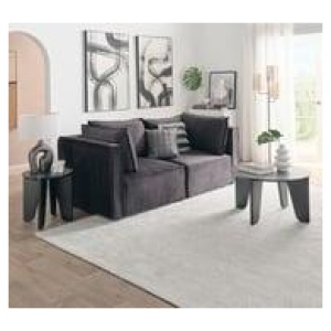 Belmore 2 Seater Modular Sofa Black