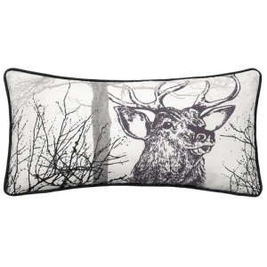 Bianca Alpine Stag Taupe Jacquard Oblong Filled Cushion