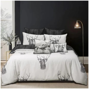 Bianca Alpine Stag Taupe Polyester Cotton Quilt Cover Set King