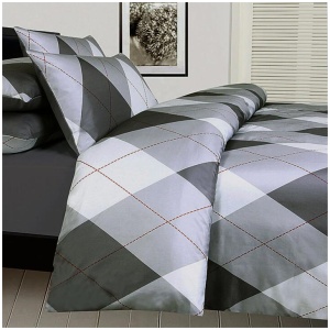 Big Sleep Argyles Black Quilt Cover Set Single