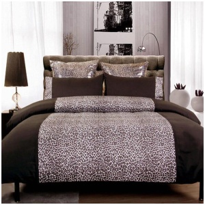 Big Sleep Leopard Chocolate Quilt Cover Set Single