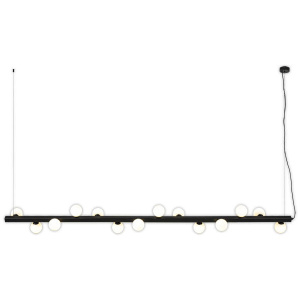 Black Linear Bench Pendant Lights Henry 14L Kitchen Opal Modern Contemporary Dining Table Lighting