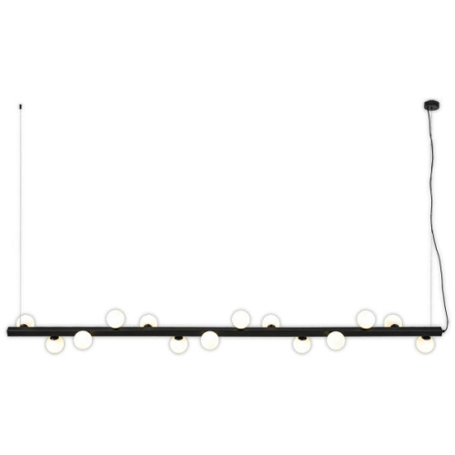 Black Linear Bench Pendant Lights Henry 14L Kitchen Opal Modern Contemporary Dining Table Lighting