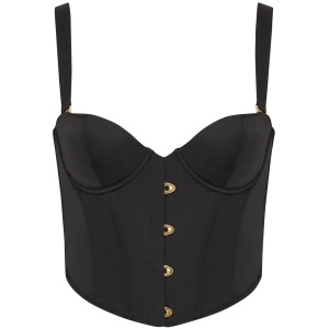 Bluebella Jean Luxury Satin Wired Corset Black - 8A