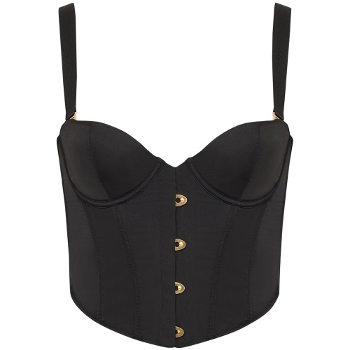 Bluebella Jean Luxury Satin Wired Corset Black - 8A