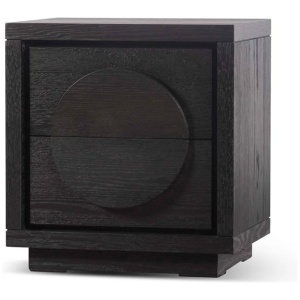 Bonnie Bedside Table - Textured Espresso Black by Interior Secrets - AfterPay Available