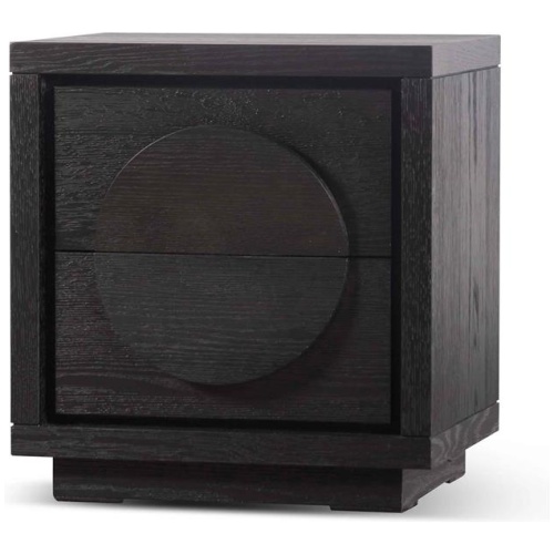 Bonnie Bedside Table - Textured Espresso Black by Interior Secrets - AfterPay Available