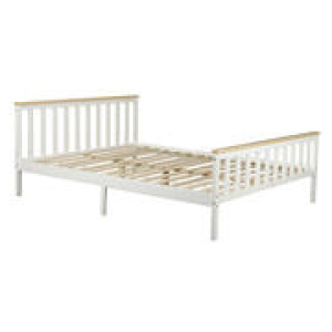 Bonny Pine Wood Queen Bed White