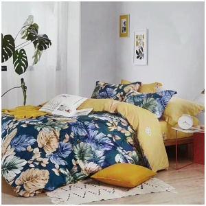 Botanical House 100% Cotton Reversible Quilt Cover Set Queen
