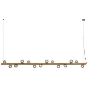 Brass Linear Bench Pendant Lights Henry 14L Kitchen Smoke Modern Contemporary Dining Table Lighting