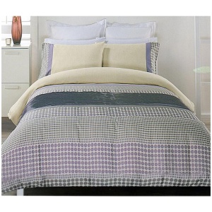 Brie Lilac Grey Quilt Cover Set QUEEN