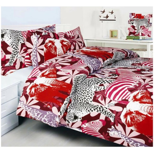 Bright Young Things Jungle Red Quilt Cover Set Single
