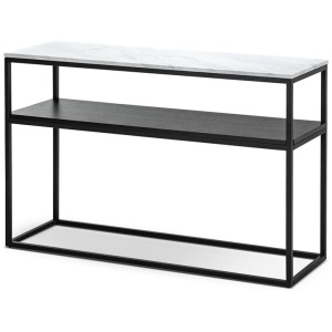 Brink 1.2m White Marble Console Table - Black by Interior Secrets - AfterPay Available