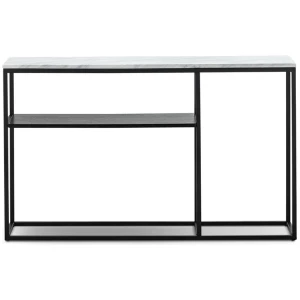 Brink 1.3m White Marble Console Table - Black by Interior Secrets - AfterPay Available