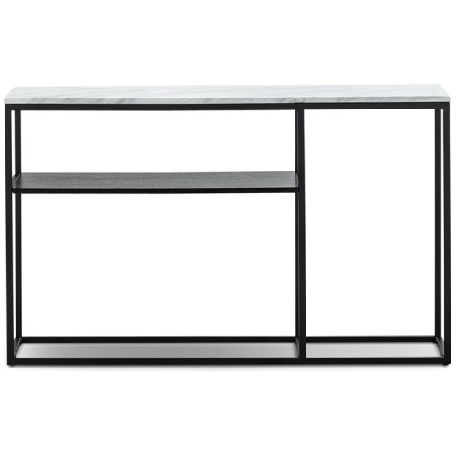 Brink 1.3m White Marble Console Table - Black by Interior Secrets - AfterPay Available