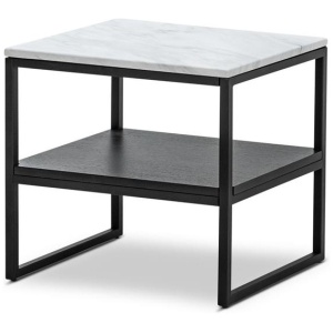 Brink White Marble Side Table - Black by Interior Secrets - AfterPay Available