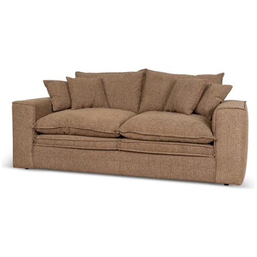 Bucha 2 Seater Fabric Sofa - Almond Brown by Interior Secrets - AfterPay Available