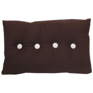 Button Brown Oblong Filled Cushion 30 x 45 cm
