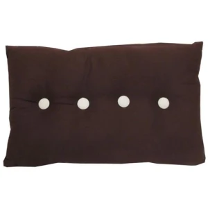 Button Brown Oblong Filled Cushion 30 x 45 cm