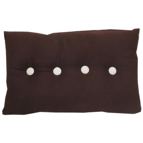 Button Brown Oblong Filled Cushion 30 x 45 cm