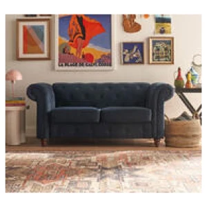 Carlotta 2 Seater Chesterfield Sofa Blue