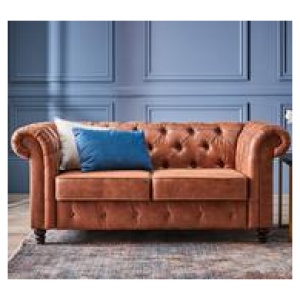 Carlotta 2 Seater Chesterfield Sofa Brown