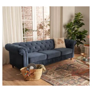 Carlotta 3 Seater Chesterfield Sofa Blue