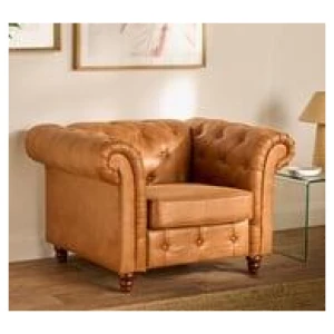 Carlotta Chesterfield Armchair Brown 1 Seater