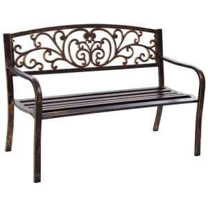 Cast Iron Garden Bench - Bronze