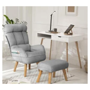 Centris Swivel Recliner Armchair With Ottoman Grey