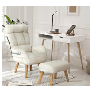 Centris Swivel Recliner Armchair With Ottoman Neutral
