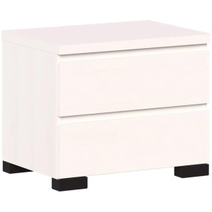 Charles Modern Wooden 2-Drawer Nightstand Bedside Table White