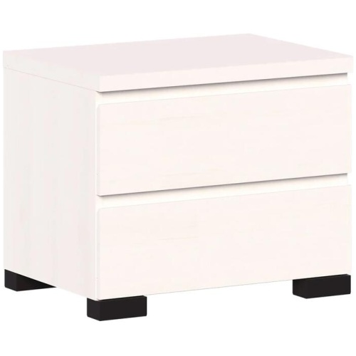 Charles Modern Wooden 2-Drawer Nightstand Bedside Table White