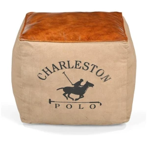 Charleston Vintage Rustic Polo Square Foot Stool Ottoman