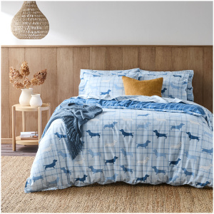 Charlie Flannelette Quilt Cover Set - Queen