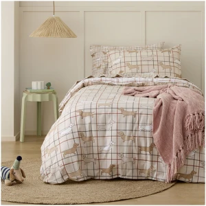 Charlie Flannelette Quilt Cover Set - Single