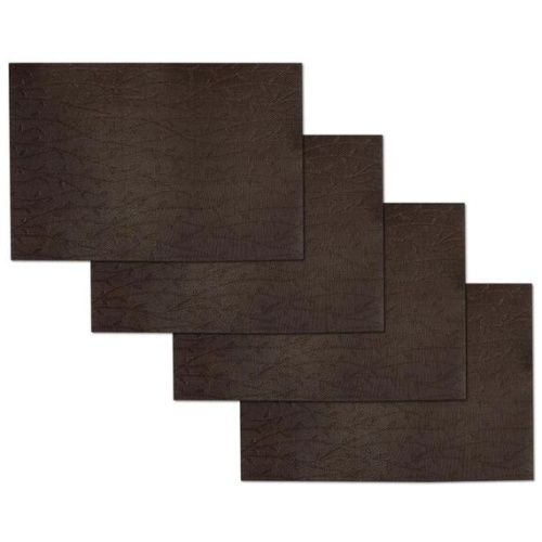 Choice Set of 4 PVC Table Placemats Spring Buds Chocolate