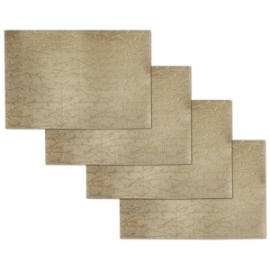 Choice Set of 4 PVC Table Placemats Spring Buds Gold