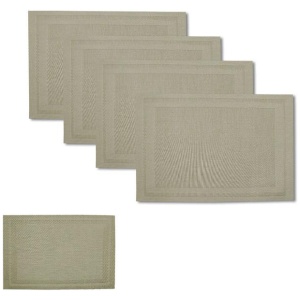 Choice Set of 4 Reversible PVC Table Placemats Harper Latte