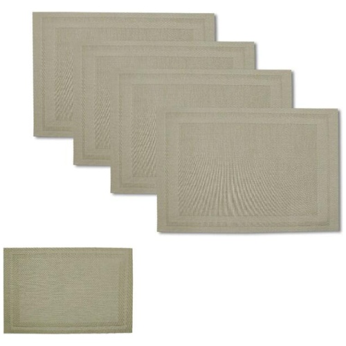 Choice Set of 4 Reversible PVC Table Placemats Harper Latte